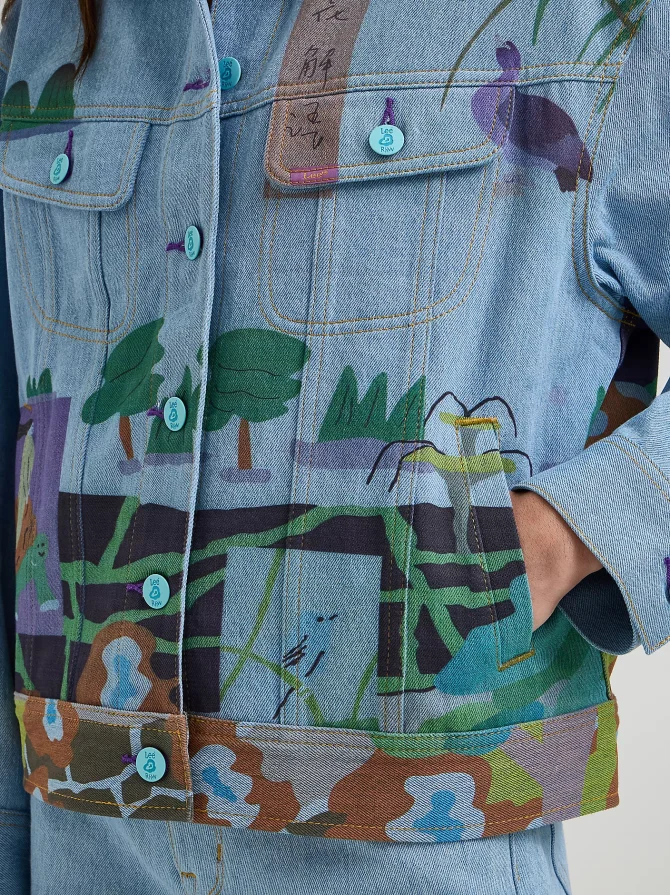 Women's Lee® x Ruohan Wang Rose Garden Print Denim Rider™ Jacket - Image 5