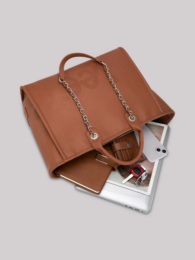 Women's Embossed Logo Tote - Image 4