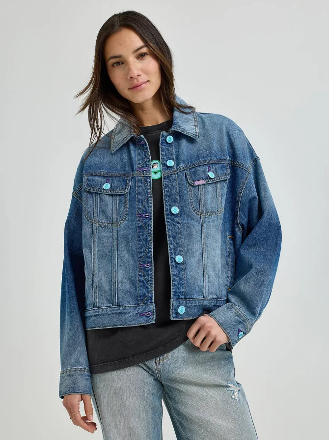 Women's Lee® x Ruohan Wang Relaxed Floral Denim Rider™ Jacket - Image 2