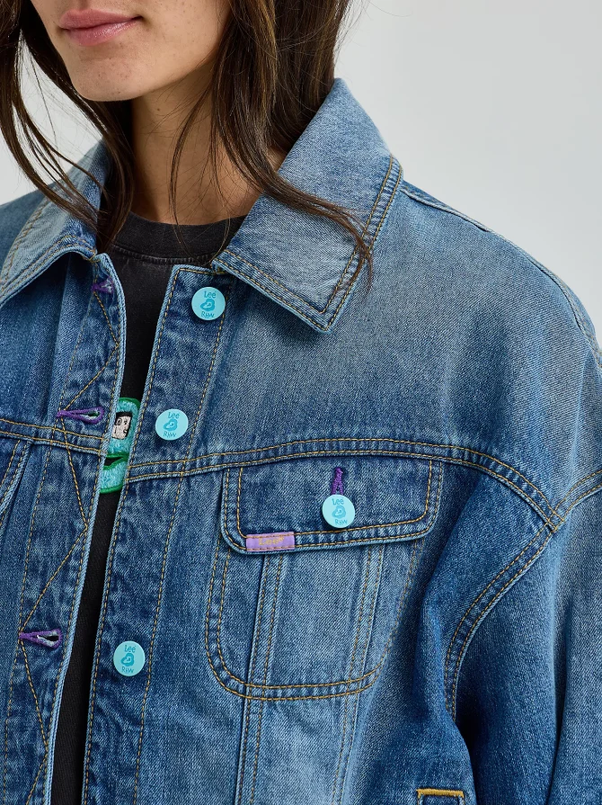 Women's Lee® x Ruohan Wang Relaxed Floral Denim Rider™ Jacket - Image 5