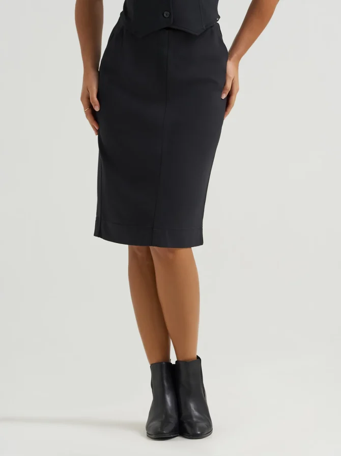 Women's High Rise Pull On Pencil Skirt - Image 2