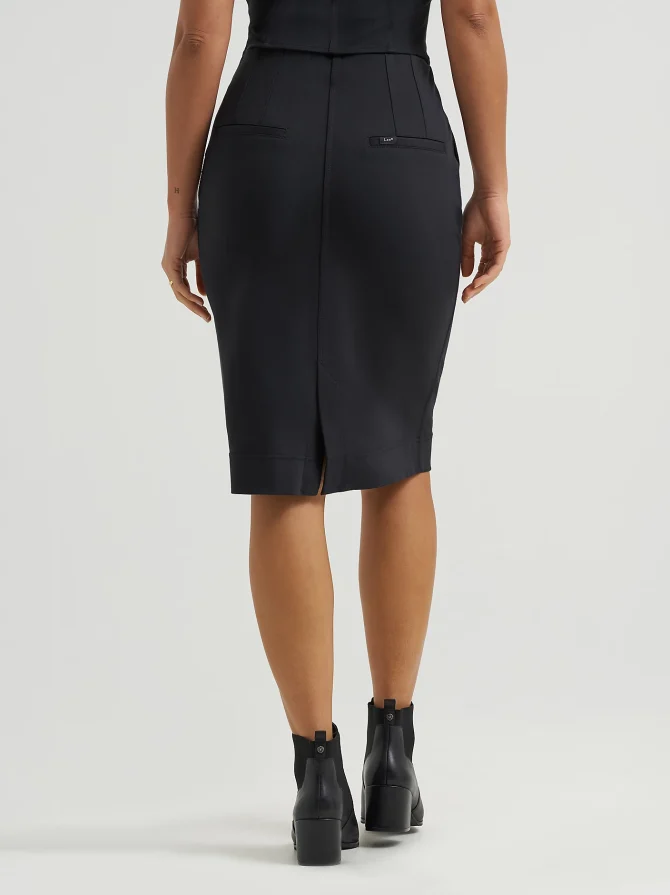 Women's High Rise Pull On Pencil Skirt - Image 3