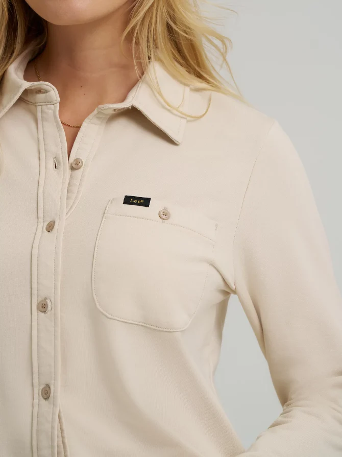 Women's All Purpose Solid Button Down Shirt - Image 3