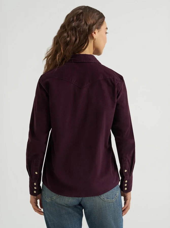 Women's Corduroy Western Snap Front Shirt - Image 3