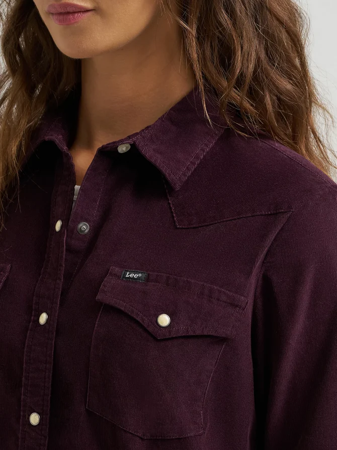 Women's Corduroy Western Snap Front Shirt - Image 4