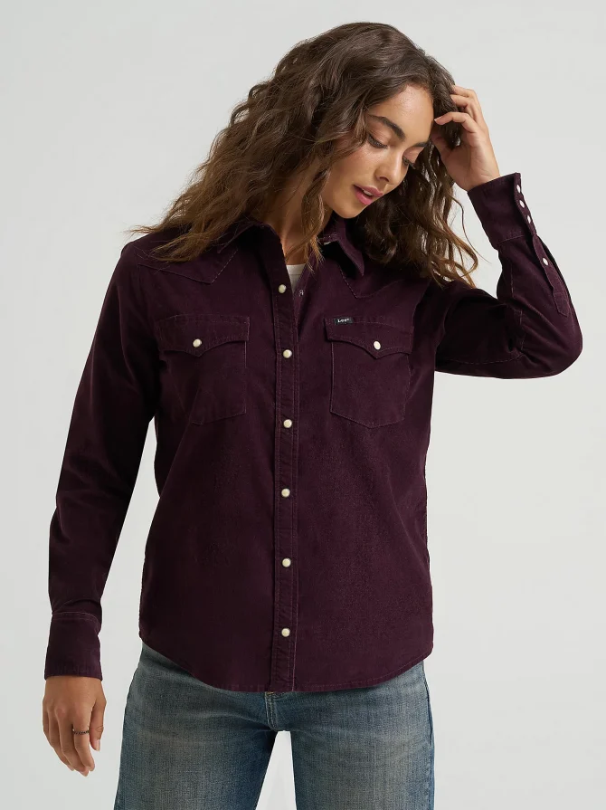 Women's Corduroy Western Snap Front Shirt