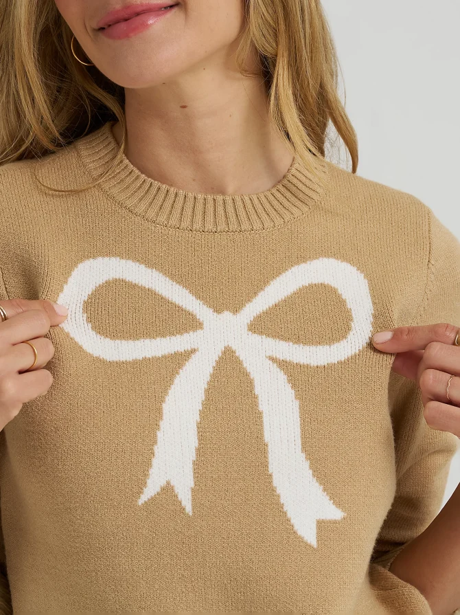 Women's Bow Print Sweater - Image 3