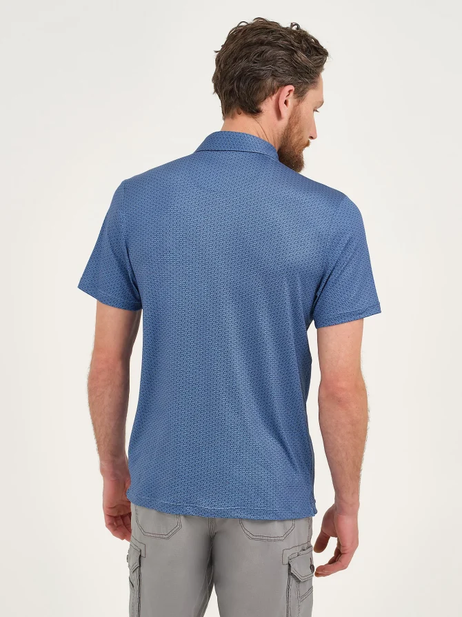 Men's Basket Print Performance Polo Shirt - Image 2