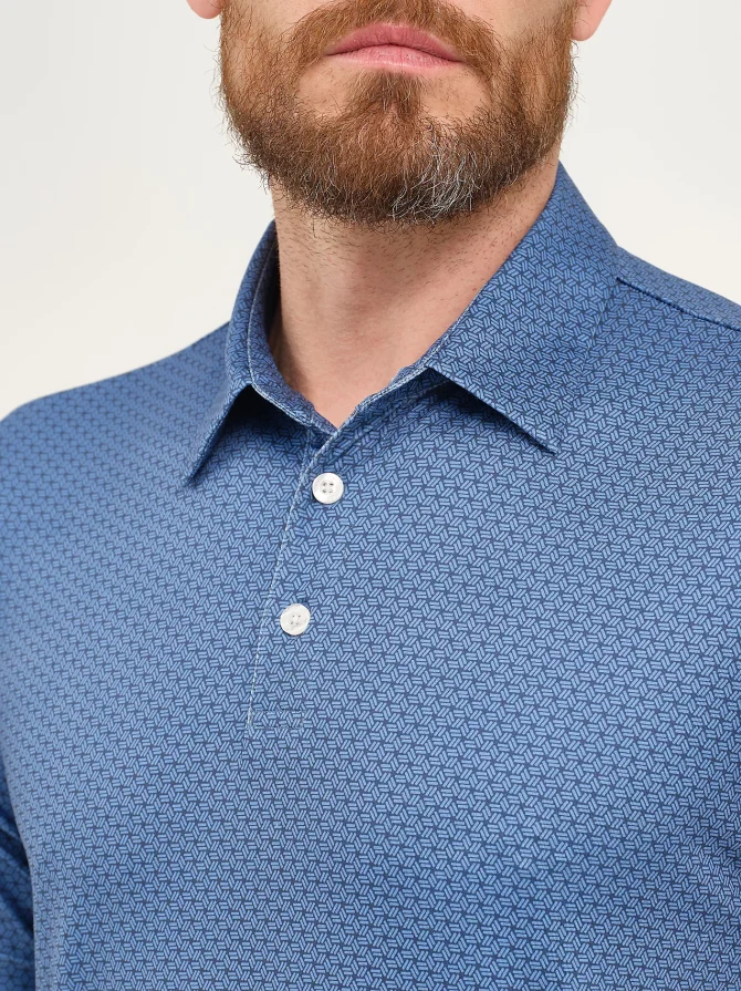 Men's Basket Print Performance Polo Shirt - Image 3