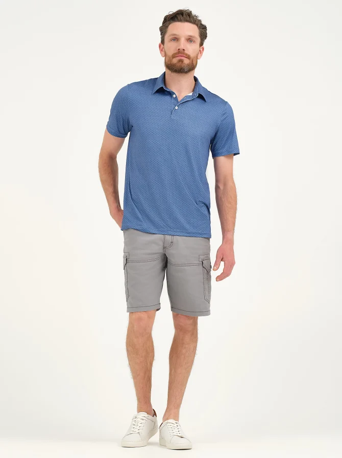 Men's Basket Print Performance Polo Shirt - Image 4