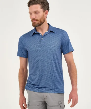 Men's Basket Print Performance Polo Shirt