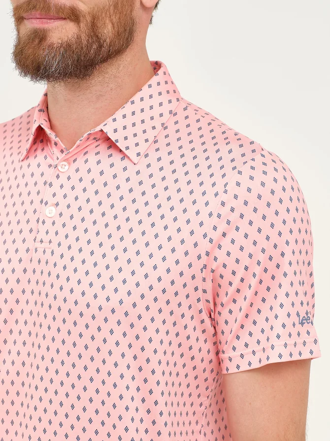 Men's Diamond Dots Performance Polo Shirt - Image 3