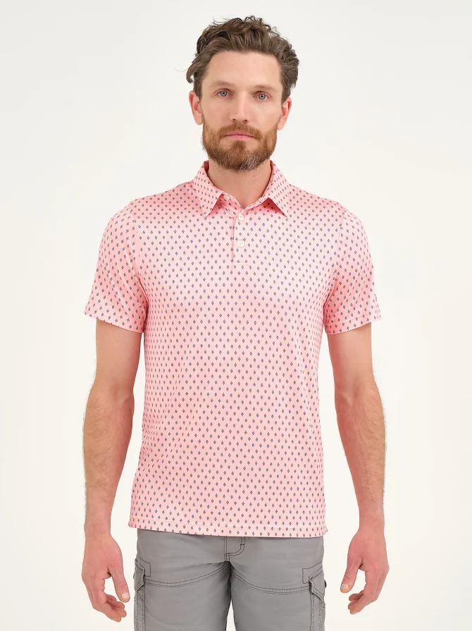 Men's Diamond Dots Performance Polo Shirt