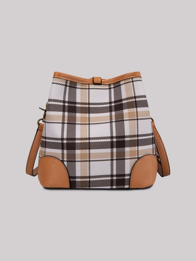 Women's Plaid Logo Handbag - Image 3