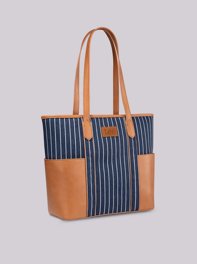 Women's Stripe Logo Tote With Side Pockets - Image 4