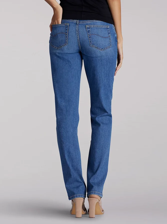Women’s Stretch Relaxed Fit Straight Leg Jean (Petite) - Image 2