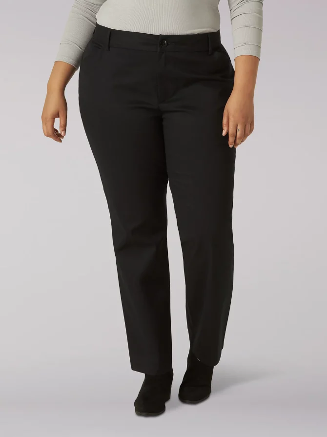 Women's Wrinkle Free Relaxed Fit Straight Leg Pant (Plus) - Image 2